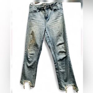 Rare William Rast Justin Timberlake Slim Straight Jeans 27 Tan Tint Distressed